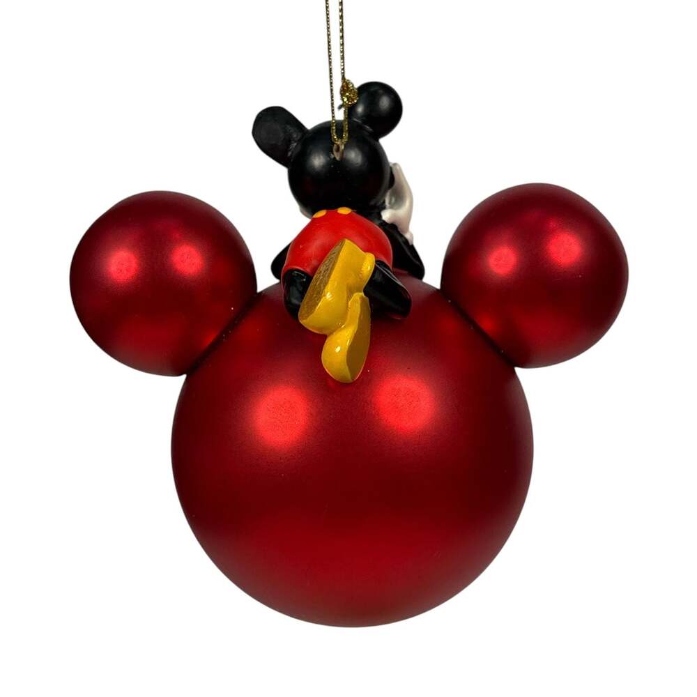 2008 Walt Disney World Red Mickey Mouse Icon Mercury Glass Christmas Ornament - Picture 3 of 7